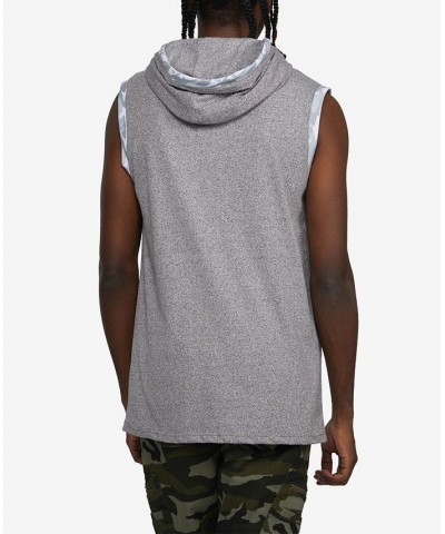 Men's Sleeveless Star Hoodie Gray $30.16 Sweatshirt