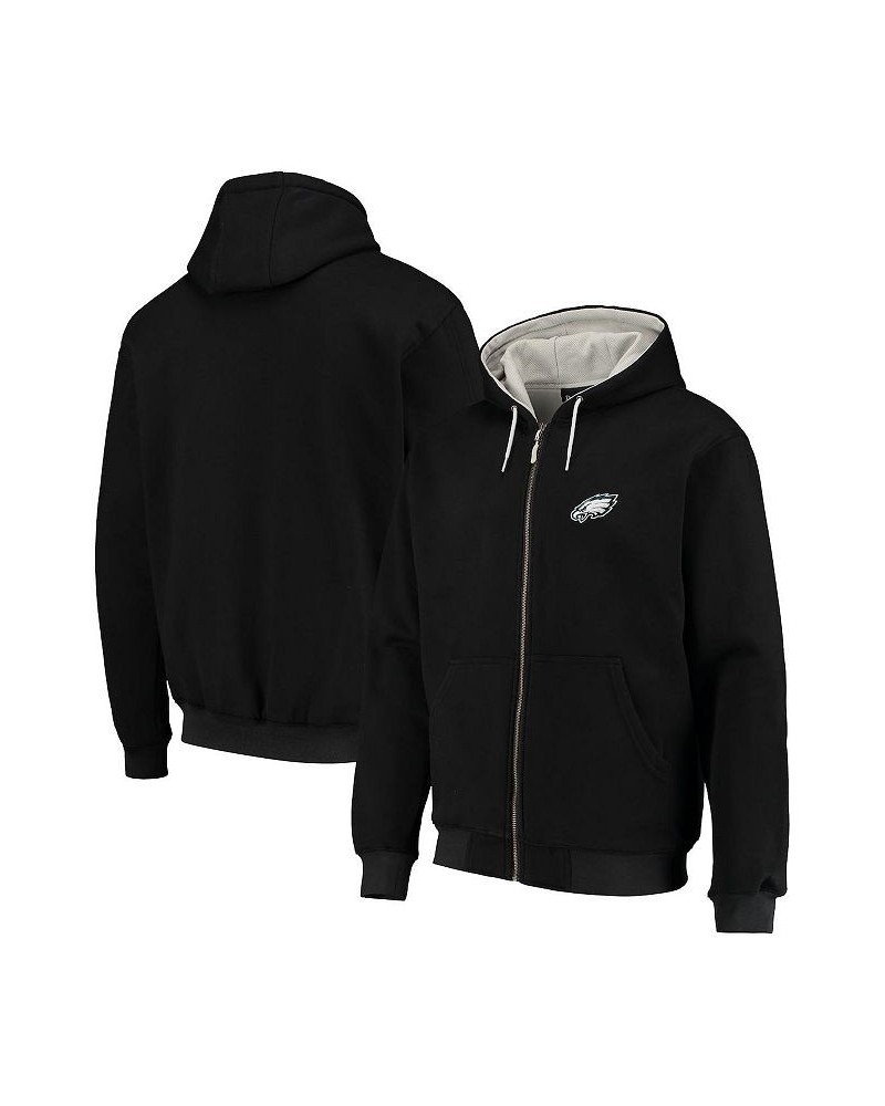 Men's Black Philadelphia Eagles Craftsman Thermal-Lined Full-Zip Hoodie $41.30 Sweatshirt