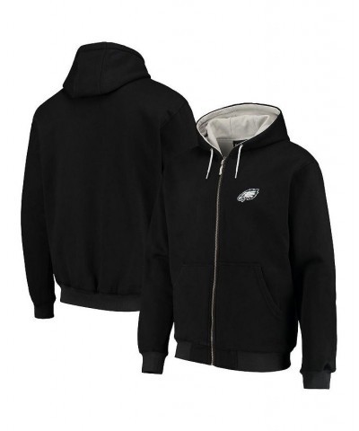 Men's Black Philadelphia Eagles Craftsman Thermal-Lined Full-Zip Hoodie $41.30 Sweatshirt