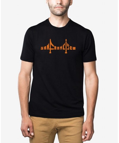 Men's Premium Blend Word Art San Francisco Bridge T-shirt Black $25.19 T-Shirts