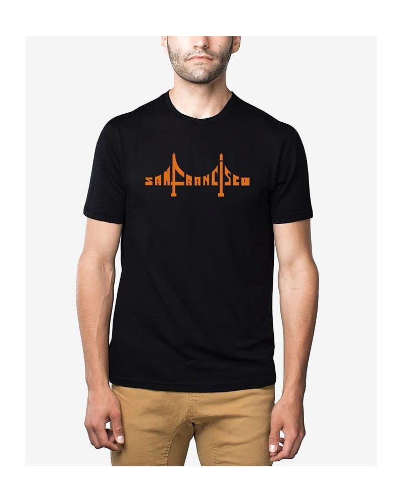 Men's Premium Blend Word Art San Francisco Bridge T-shirt Black $25.19 T-Shirts