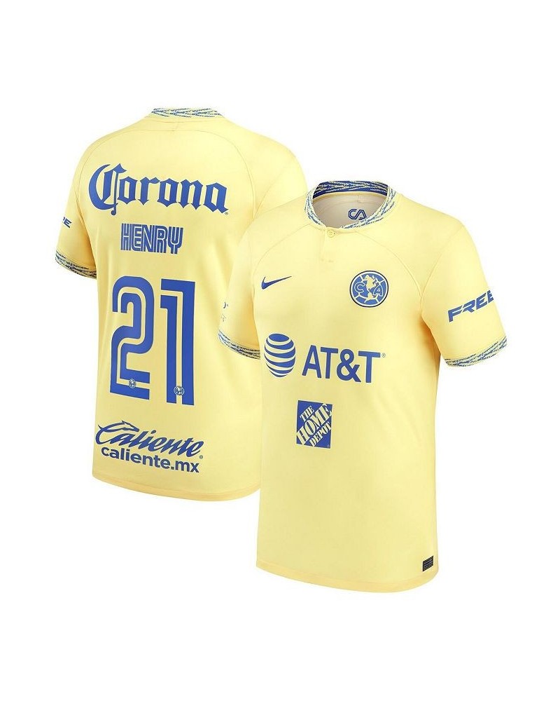 Men's Henry Martin Yellow Club America 2022/23 Home Replica Player Jersey $46.20 Jersey