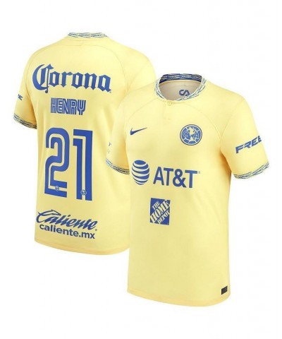 Men's Henry Martin Yellow Club America 2022/23 Home Replica Player Jersey $46.20 Jersey