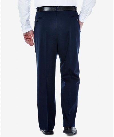 Men's Big & Tall Premium No Iron Khaki Classic-Fit Pleated Hidden Expandable Waistband Pants Blue $27.50 Pants