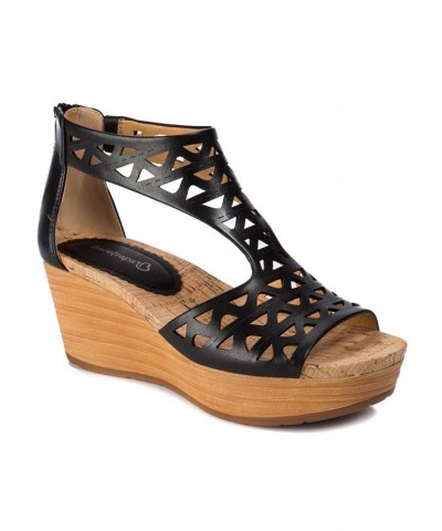 Miriam Wedge Sandals Black $41.65 Shoes