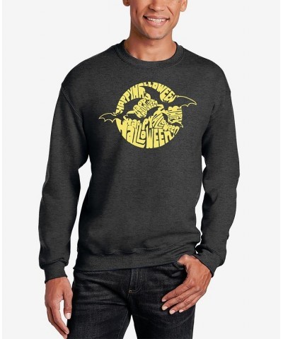 Men's Halloween Bats Word Art Crewneck Sweatshirt Gray $22.00 Sweatshirt