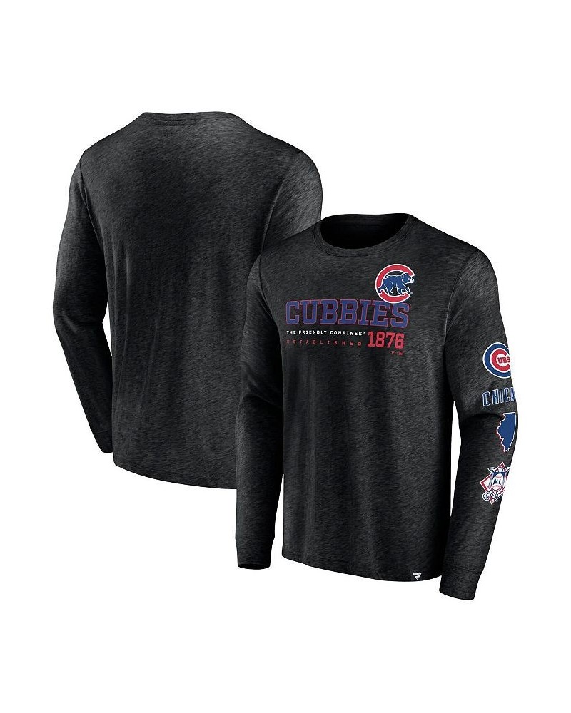 Men's Branded Black Chicago Cubs High Whip Pitcher Long Sleeve T-shirt $25.99 T-Shirts