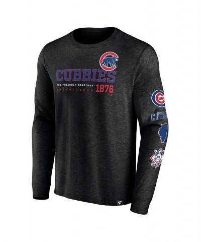 Men's Branded Black Chicago Cubs High Whip Pitcher Long Sleeve T-shirt $25.99 T-Shirts