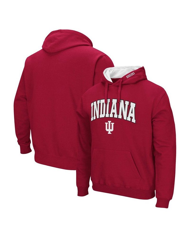 Men's Crimson Indiana Hoosiers Arch Logo 3.0 Pullover Hoodie $20.68 Sweatshirt