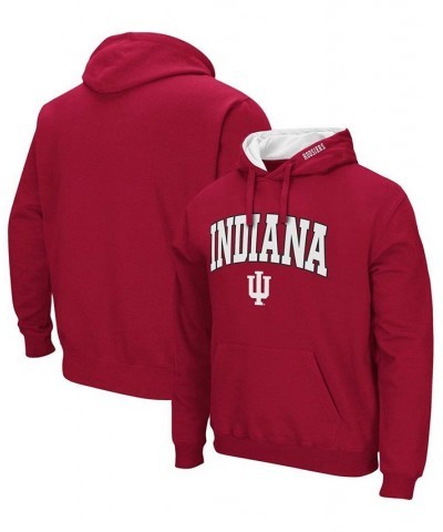 Men's Crimson Indiana Hoosiers Arch Logo 3.0 Pullover Hoodie $20.68 Sweatshirt