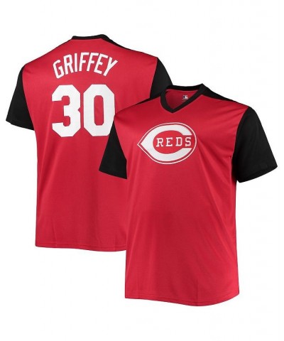 Men's Ken Griffey Jr. Red, Black Cincinnati Reds Cooperstown Collection Big and Tall Replica Player Jersey $43.45 Jersey