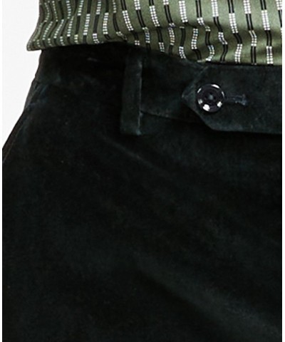 Men's Slim-Fit Velvet Dress Pants Green $19.20 Pants