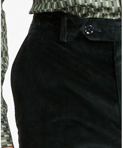 Men's Slim-Fit Velvet Dress Pants Green $19.20 Pants