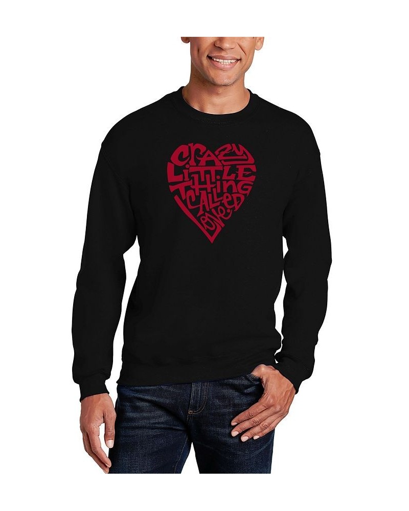 Men's Crazy Little Thing Called Love Word Art Crewneck Sweatshirt Black $21.00 Sweatshirt