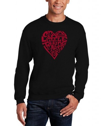 Men's Crazy Little Thing Called Love Word Art Crewneck Sweatshirt Black $21.00 Sweatshirt