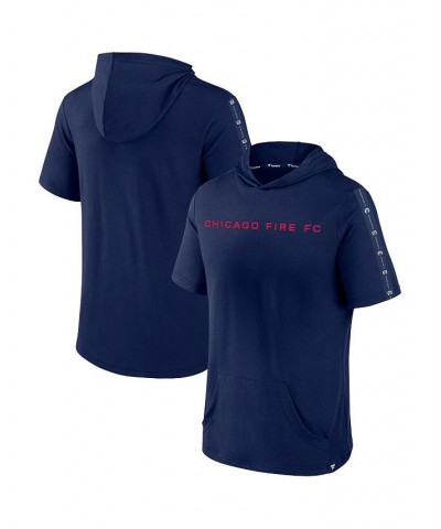 Men's Branded Navy Chicago Fire Definitive Victory Short-Sleeved Pullover Hoodie $20.50 Sweatshirt