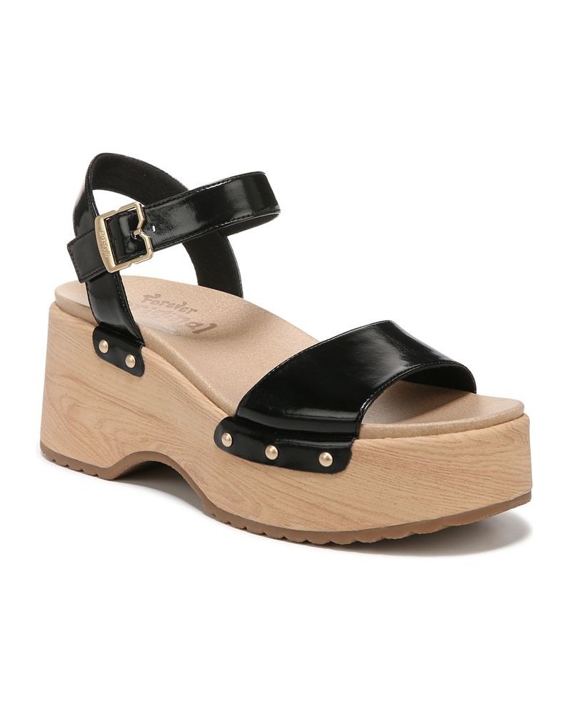 Women's Dublin Platform Sandals Black $43.20 Shoes