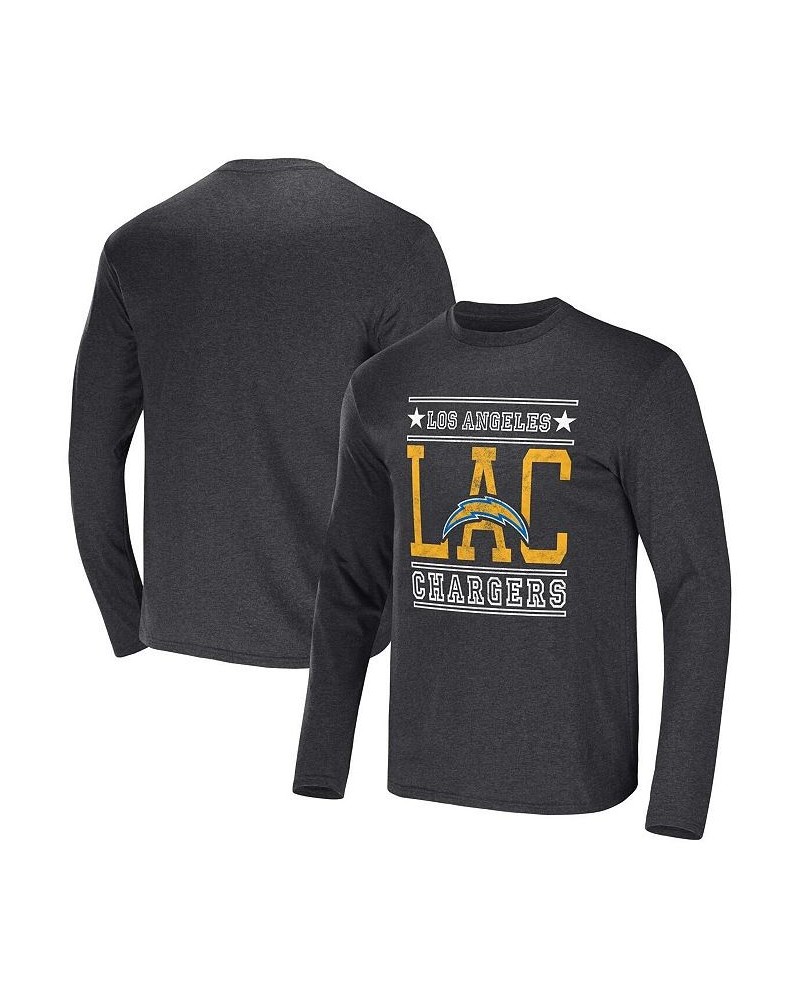 Men's NFL x Darius Rucker Collection by Heathered Charcoal Los Angeles Chargers Long Sleeve T-shirt $18.48 T-Shirts