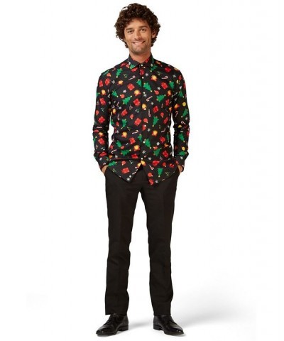 Men's Christmas Icons Black Christmas Shirt $24.00 Dress Shirts