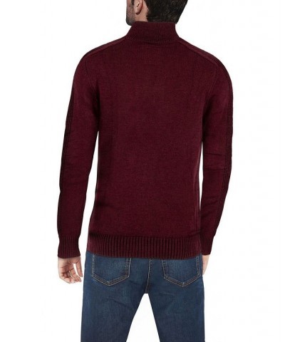 Men's Quarter-Zip Pullover Sweater Burgundy Marled $25.49 Sweaters