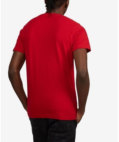 Men's Big and Tall Star Burst Graphic T-shirt Red $18.70 T-Shirts