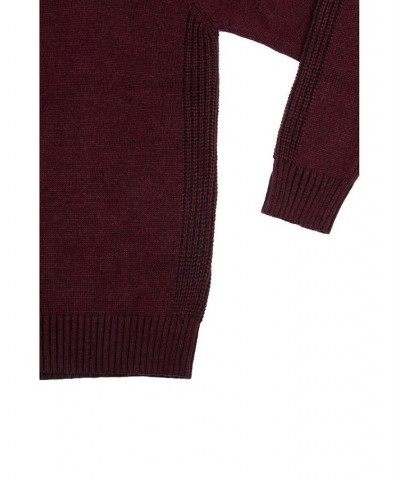 Men's Quarter-Zip Pullover Sweater Burgundy Marled $25.49 Sweaters