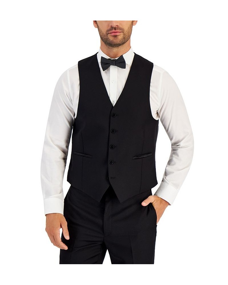 Men's Classic-Fit UltraFlex Stretch Black Solid Tuxedo Vest Black $31.80 Vests