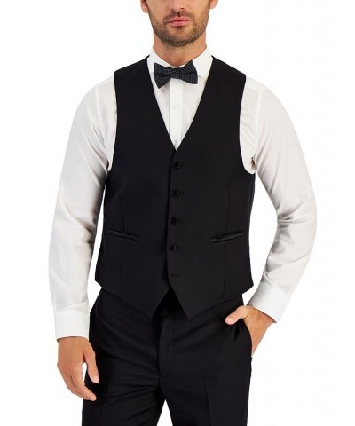 Men's Classic-Fit UltraFlex Stretch Black Solid Tuxedo Vest Black $31.80 Vests