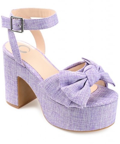 Women's Zenni Platform Bow Sandals Purple $49.20 Shoes