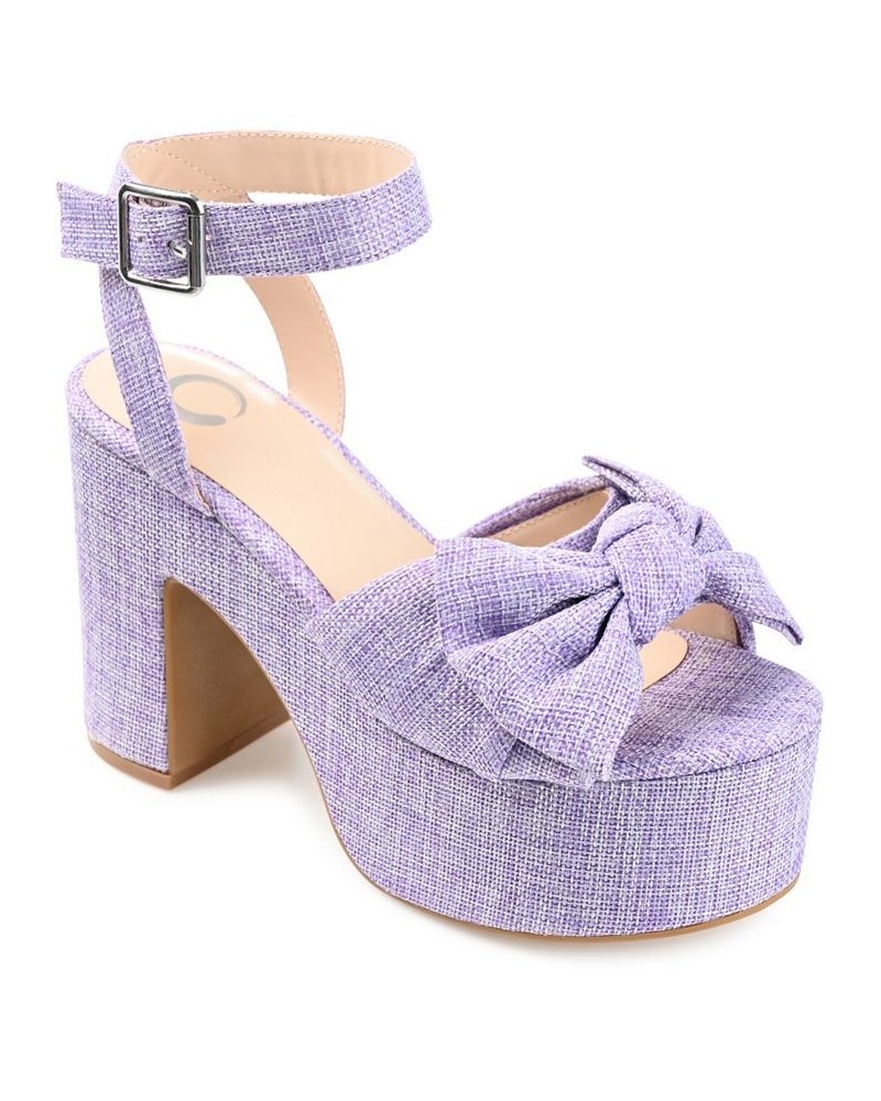 Women's Zenni Platform Bow Sandals Purple $49.20 Shoes