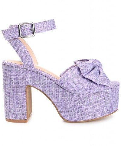 Women's Zenni Platform Bow Sandals Purple $49.20 Shoes