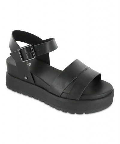 Women's Maya Round Toe Sandal Black $36.00 Shoes