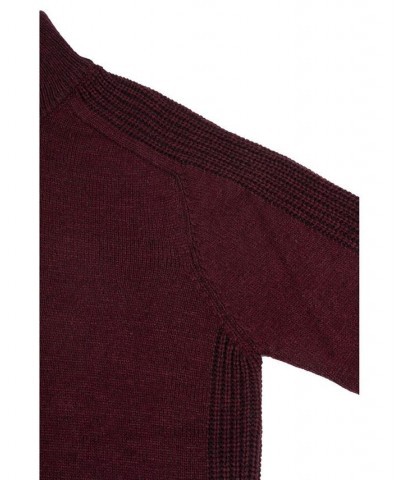 Men's Quarter-Zip Pullover Sweater Burgundy Marled $25.49 Sweaters