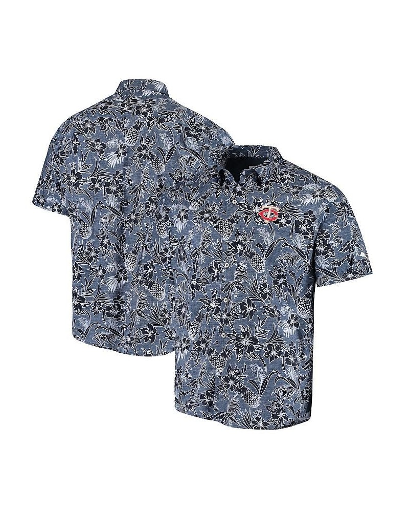 Men's Navy Minnesota Twins Sport Tiki Luau Button-Up Shirt $56.55 Shirts