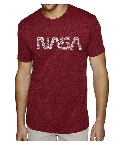 Men's Premium Word Art T-Shirt - Worm Nasa Red $19.35 T-Shirts