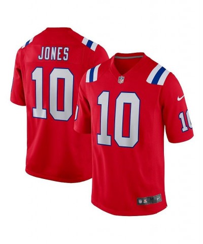 Men's Mac Jones Red New England Patriots Alternate Game Jersey $47.60 Jersey