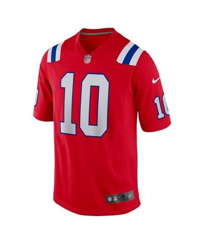 Men's Mac Jones Red New England Patriots Alternate Game Jersey $47.60 Jersey