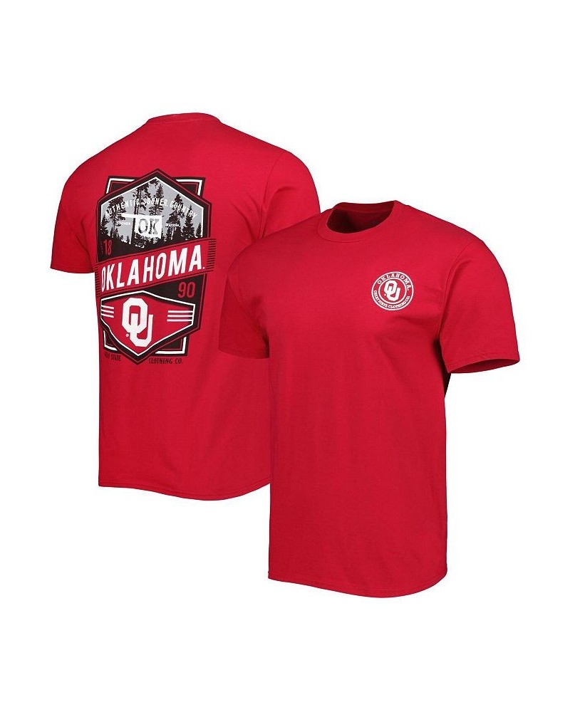 Men's Crimson Oklahoma Sooners Double Diamond Crest T-shirt $17.60 T-Shirts